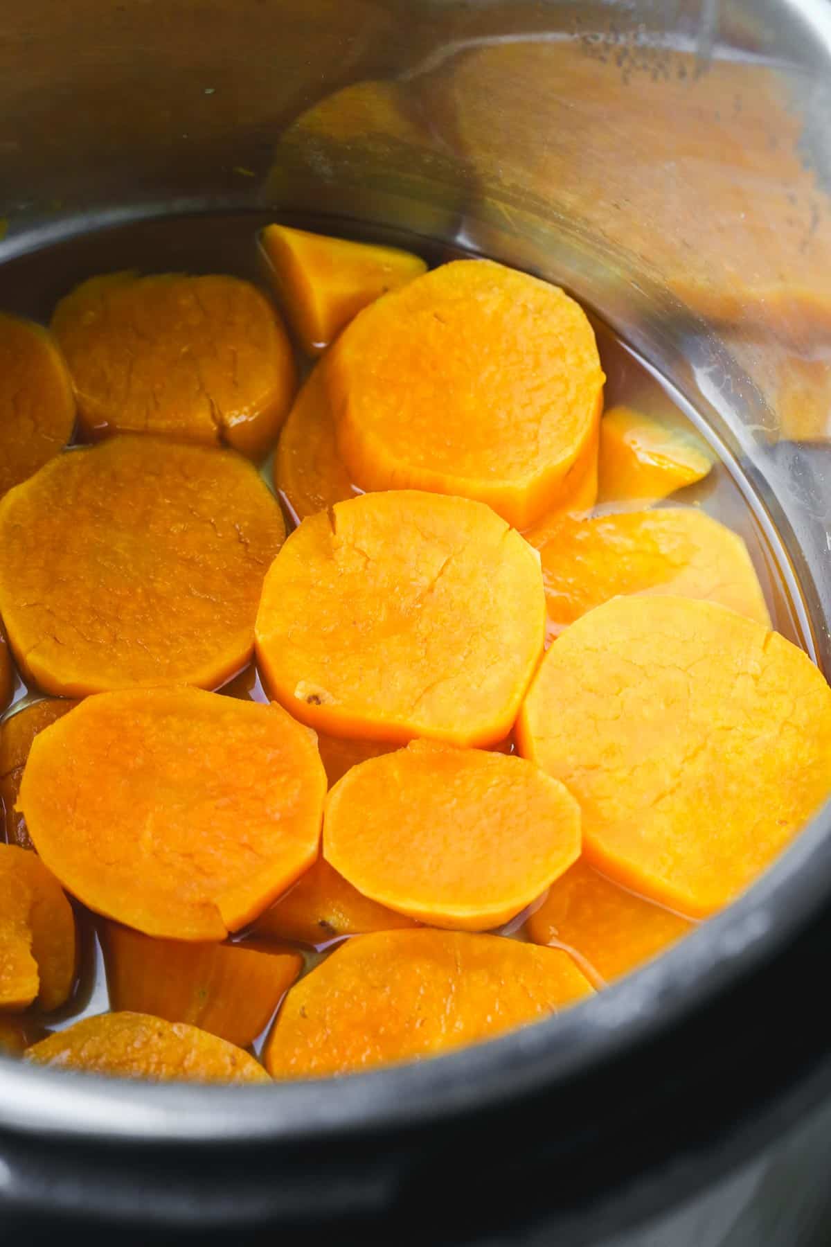 Cooked sweet potatoes in Instant Pot