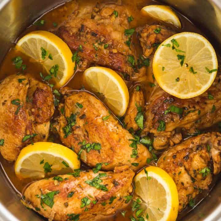 Easy Instant Pot Lemon Garlic Chicken Nourish Plate