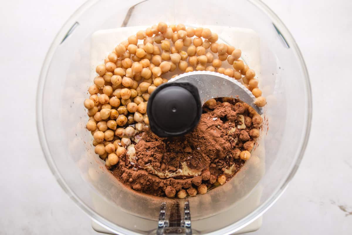 Ingredients in a food processor 