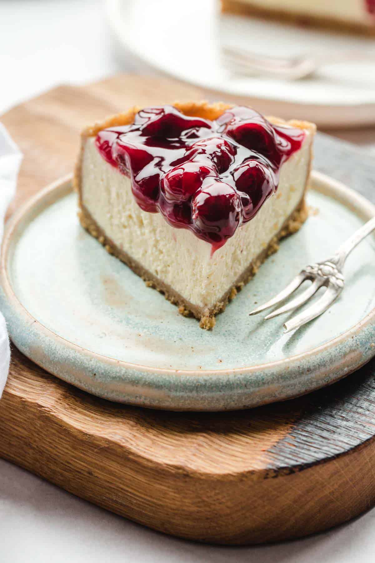 Cheesecake served on a plate