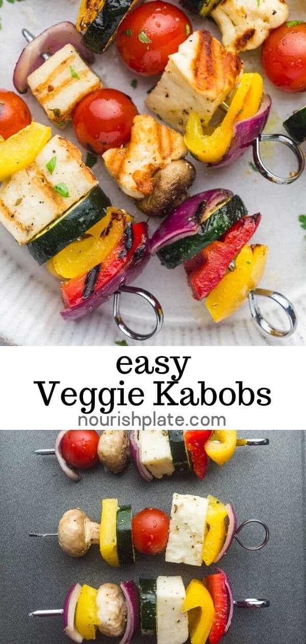 Veggie Kabobs With Halloumi Nourish Plate