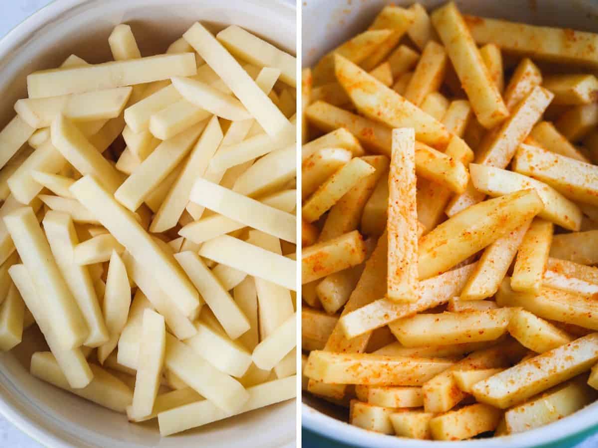 Seasoning Potatoes to make air fryer french fries