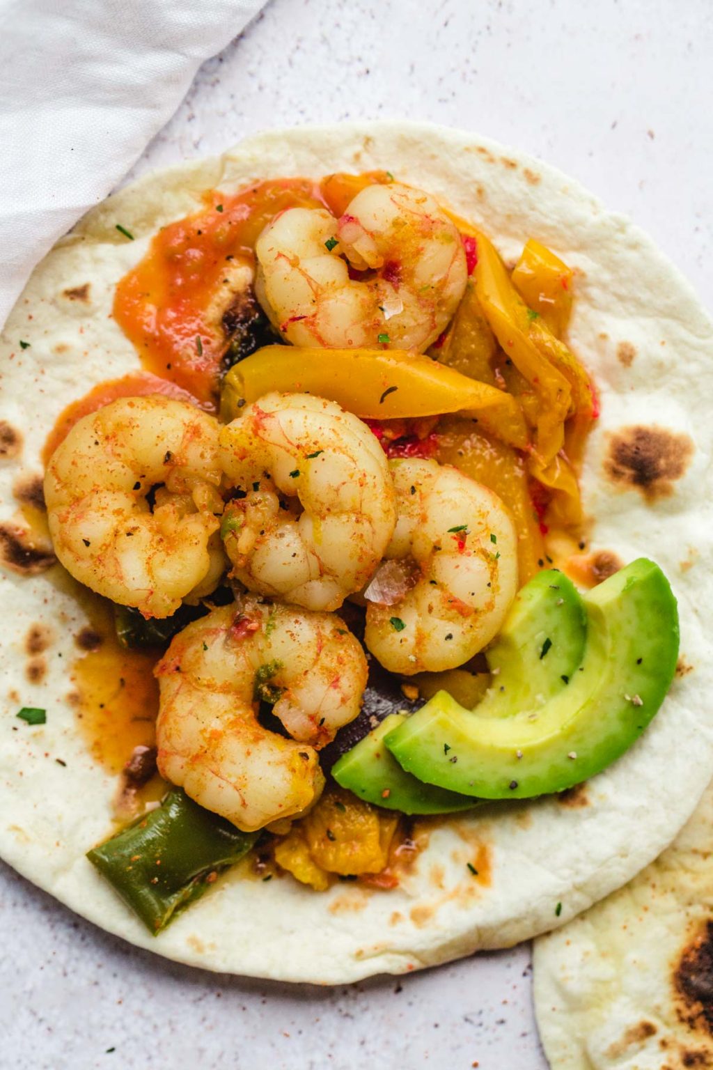 Instant Pot Shrimp Fajitas Nourish Plate