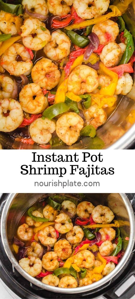 Instant Pot Shrimp Fajitas Nourish Plate