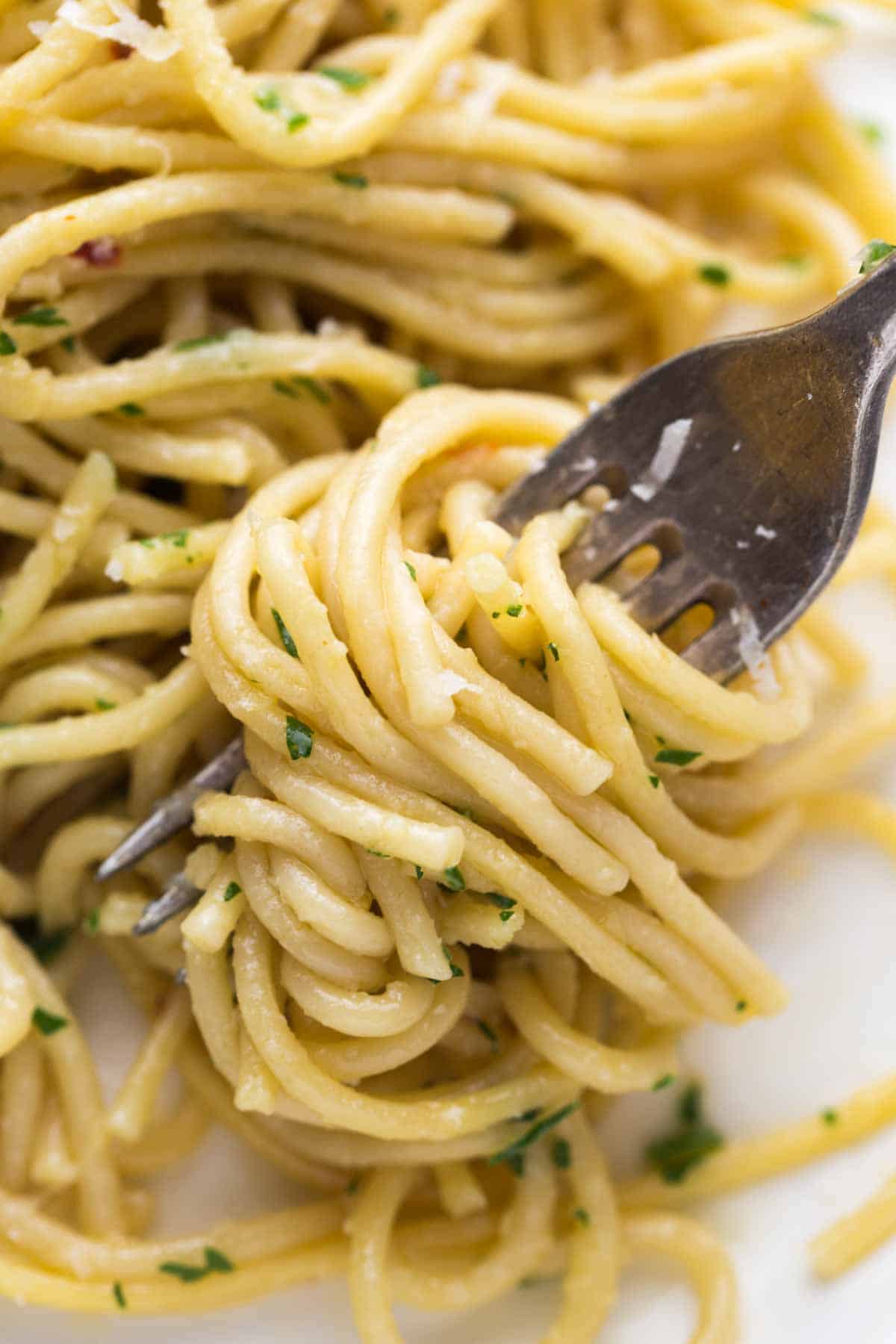 Enjoying Instant Pot noodles with a fork