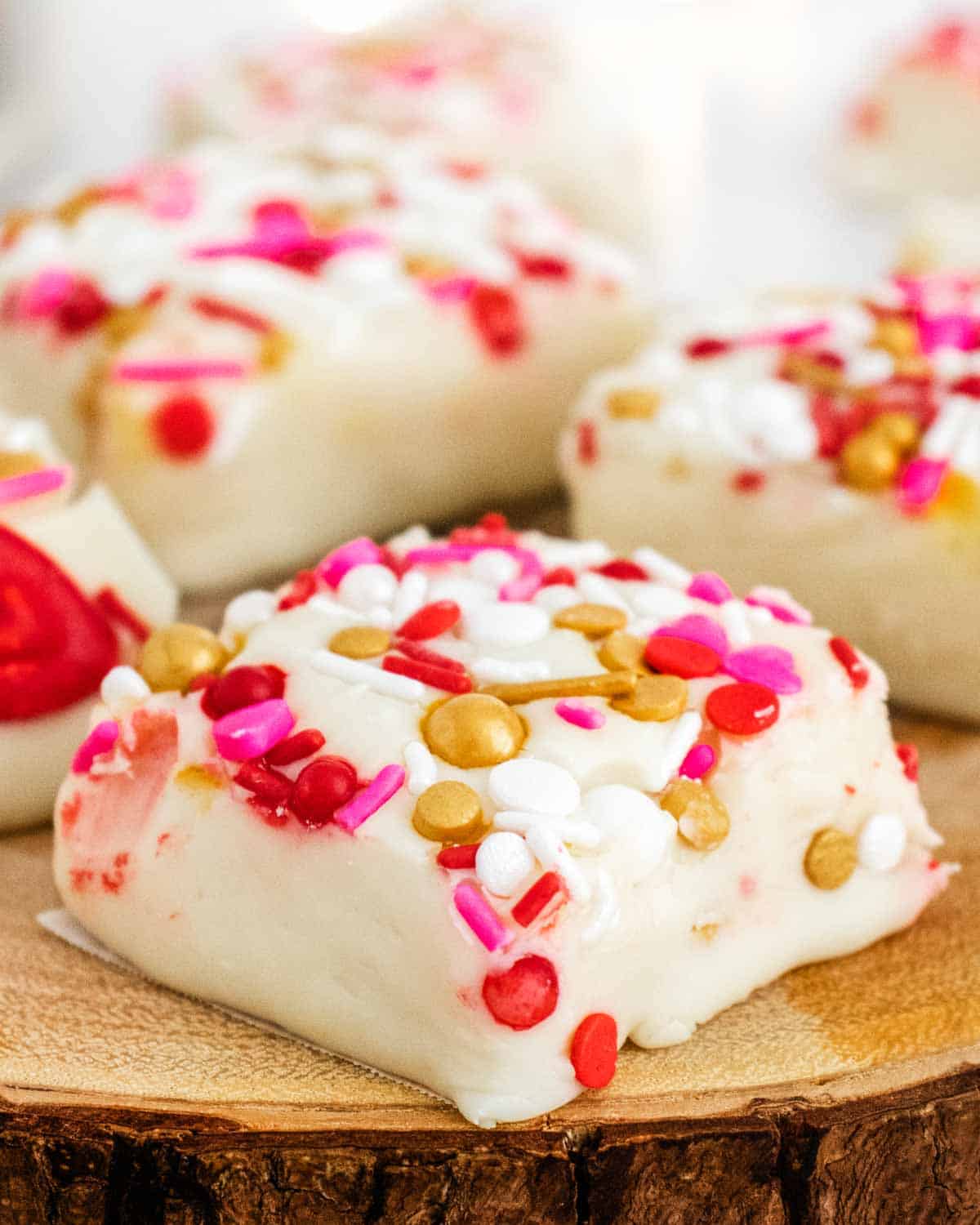 3 Ingredient White Chocolate Fudge with M&Ms Candies