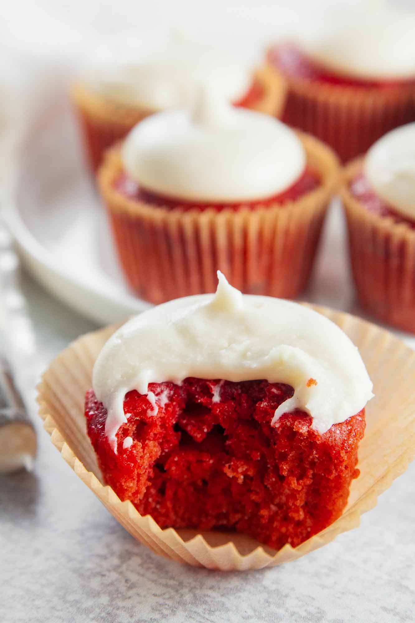 A Red Velvet Cupcake from the inside