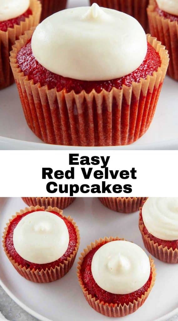 Red velvet cupcake pinnable image