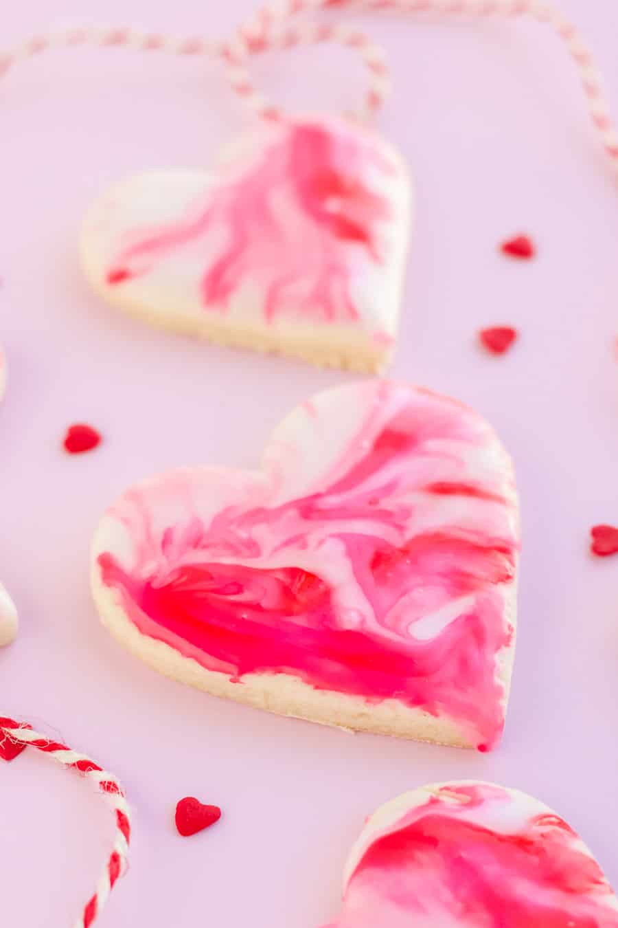 Valentine's Day Cookies decorated with glaze icing