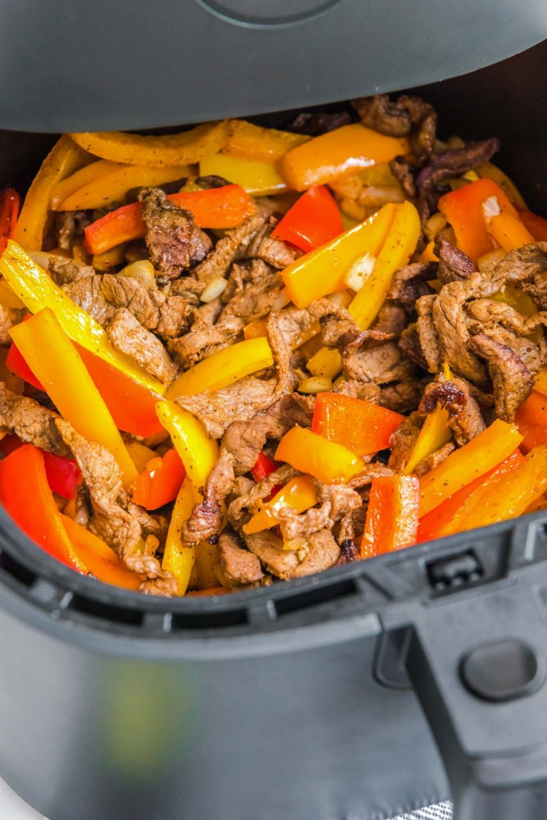 The Best Air Fryer Steak Fajitas Nourish Plate