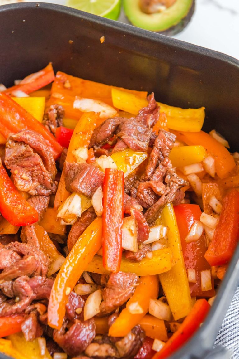 The Best Air Fryer Steak Fajitas Nourish Plate