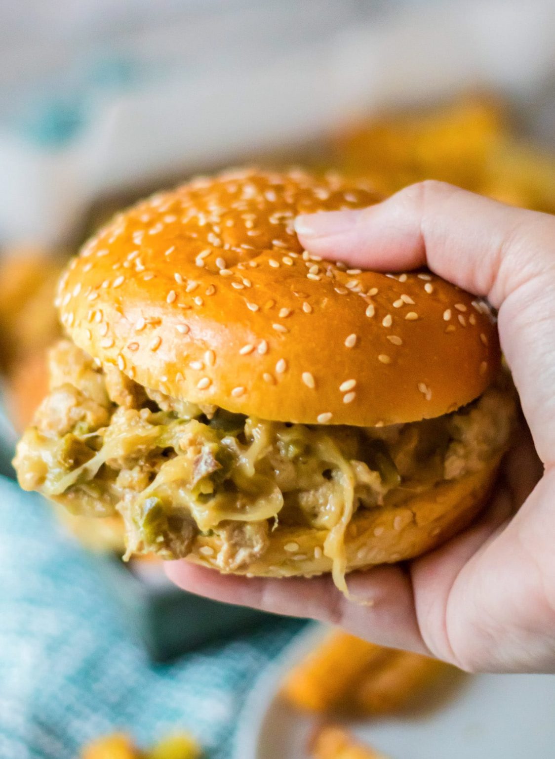 Sloopie Slow Cooker Cheesesteak Sloppy Joes - Nourish Plate