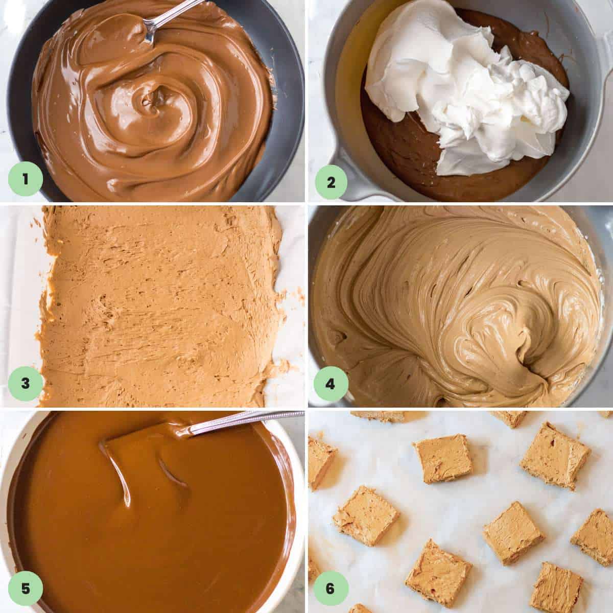 Steps showing how to make the Three Musketeers Candy.