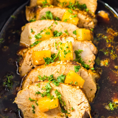 Slow Cooker Pineapple Pork Loin - Nourish Plate