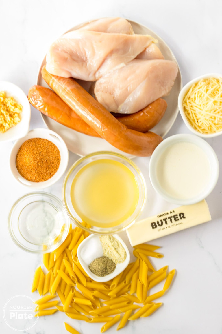 Slow Cooker Cajun Chicken Alfredo (with Sausage) Nourish Plate