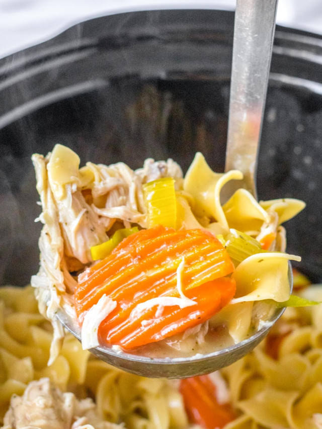Slow Cooker Mississippi Chicken Noodle Soup