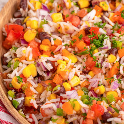 Close up shot of Fiesta rice in a bowl