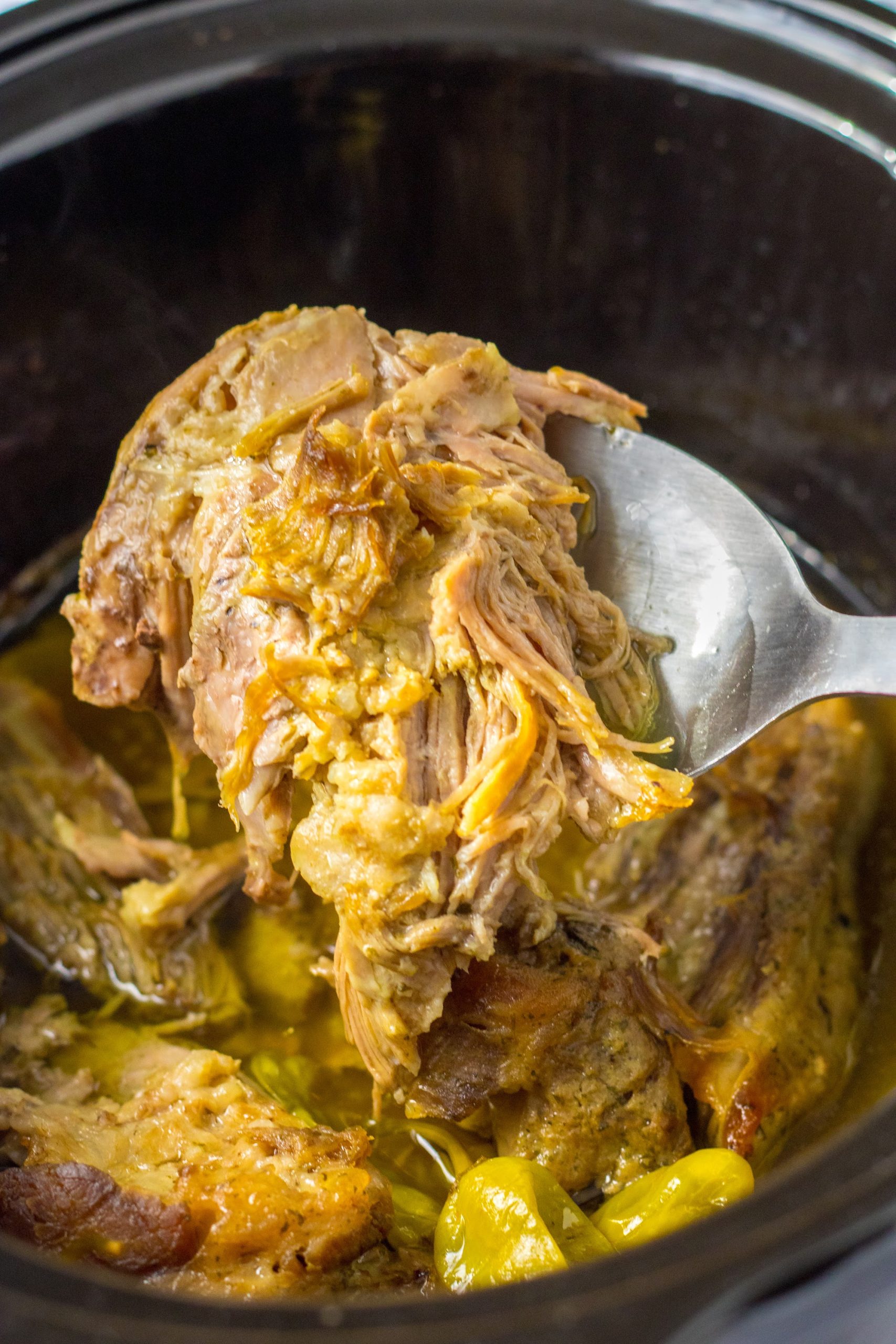 Shredded Mississippi pork in the slow cooker